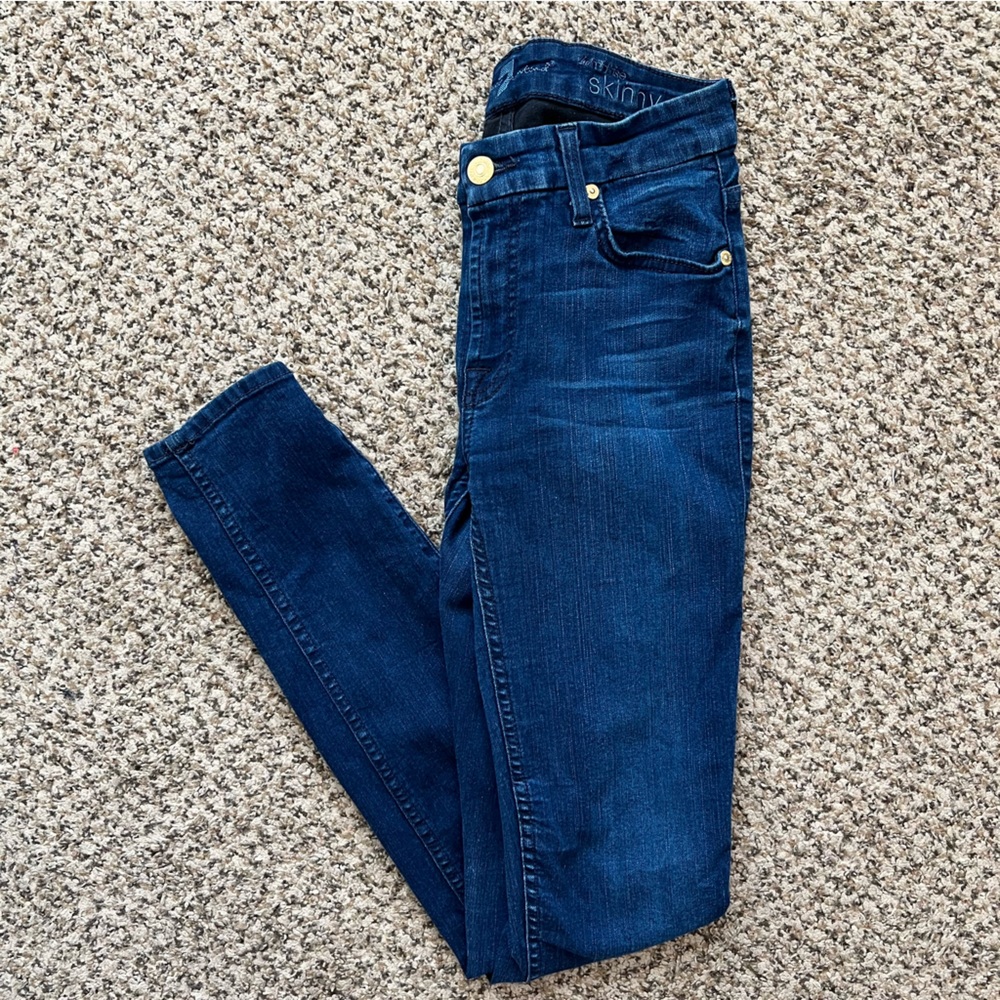 7 for All Man Kind - Mid-rise Skinny Jean - Medium Wash - Size 25
